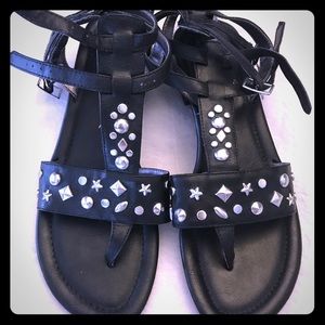 Gladiator style sandals metal design